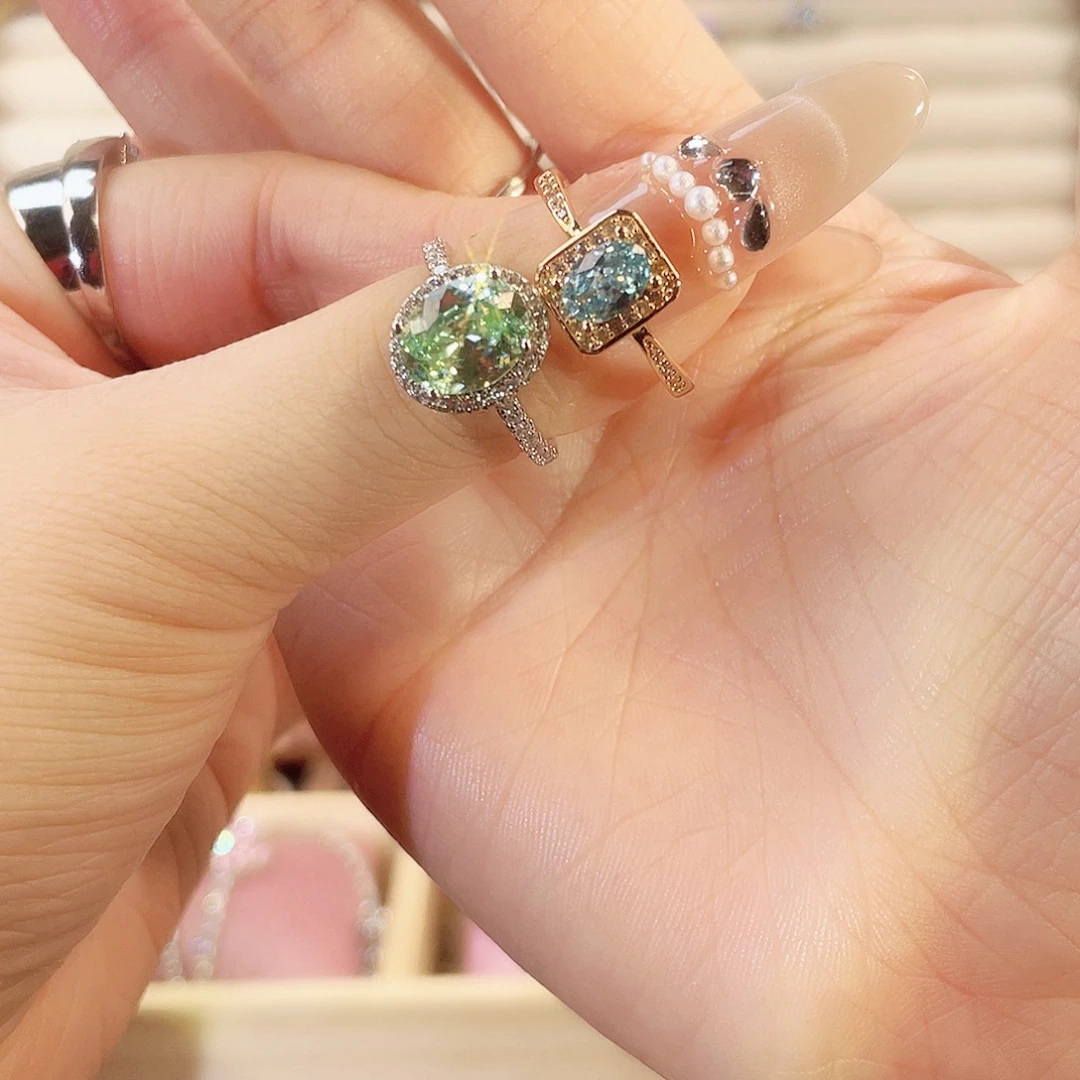 925银合成碳硅石鸽子蛋3卡换上面那种蓝卡10.5