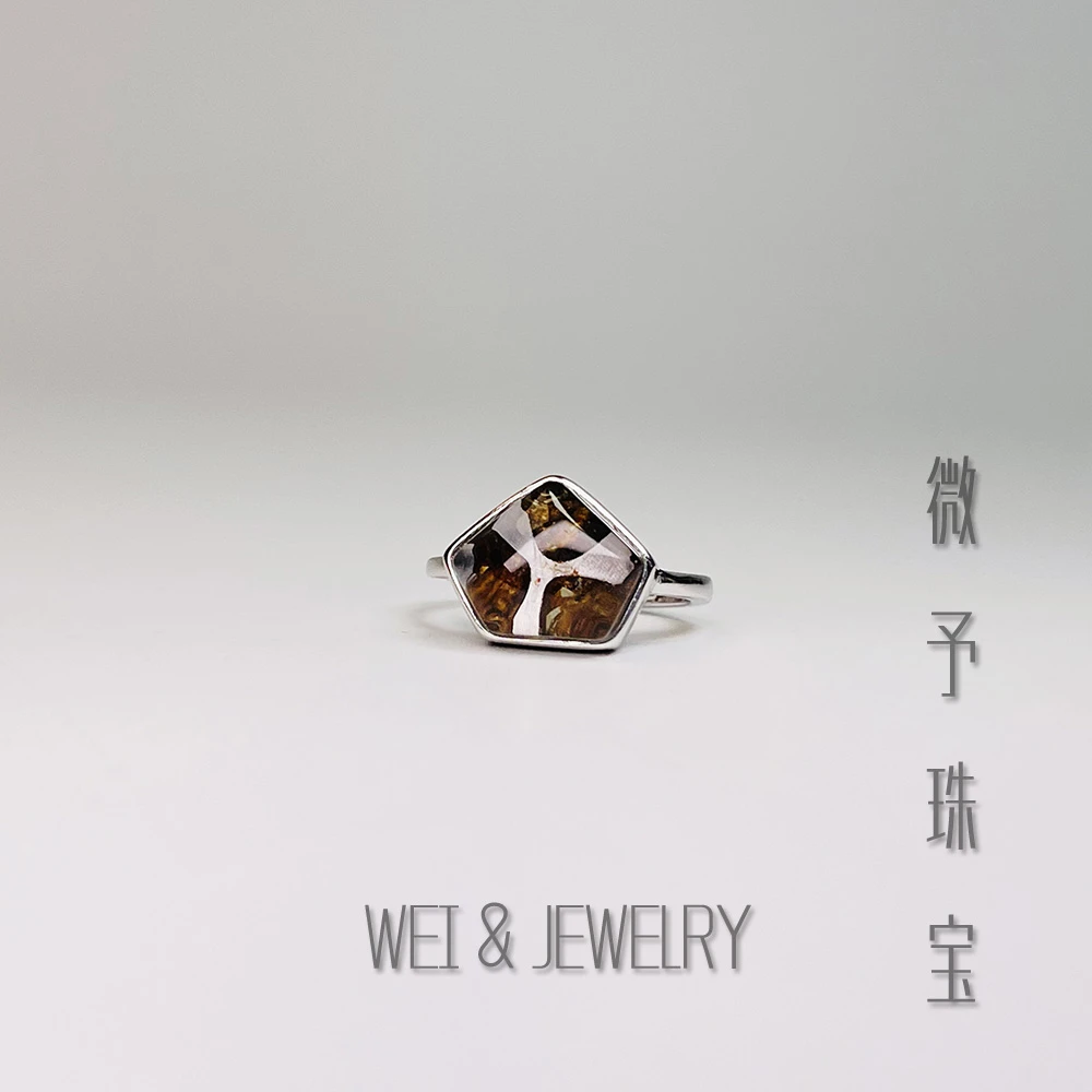 【微予能量】【橄榄天铁】【男女同款】肯尼亚橄榄陨石天铁戒指随机发一