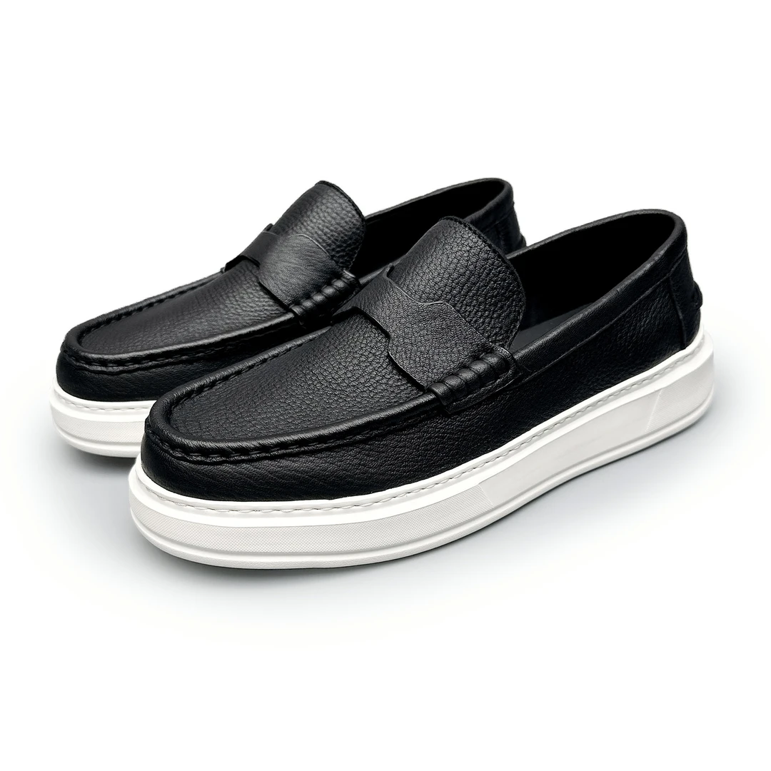 BIEUBRAYR【天然鹿皮】百搭透气商务英伦低帮一脚蹬渔夫鹿皮乐福鞋