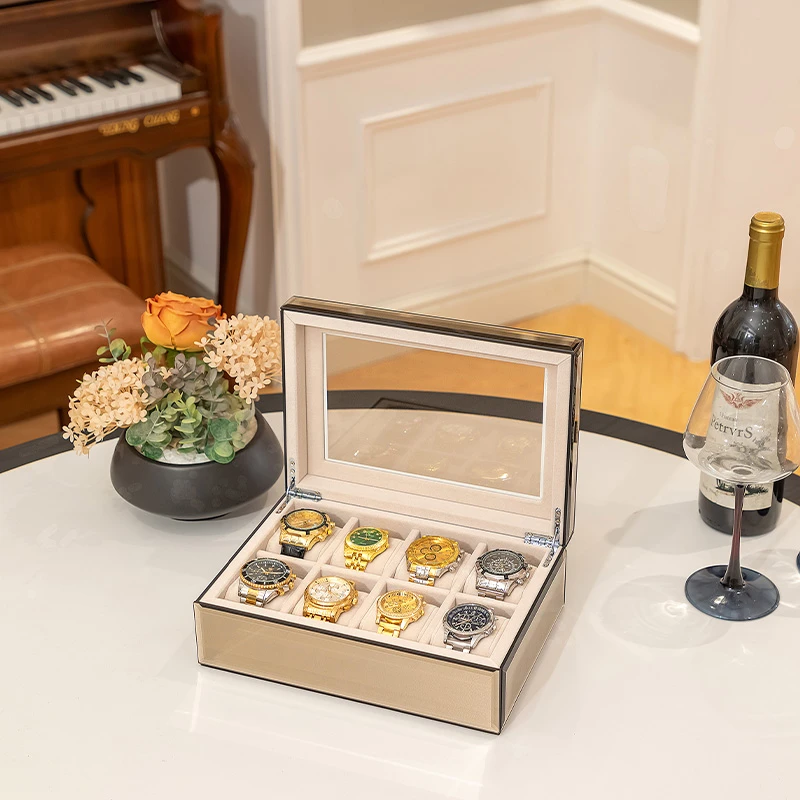 新款轻奢手表展示盒腕表机械表收藏盒高档手表收纳盒大容量带表枕