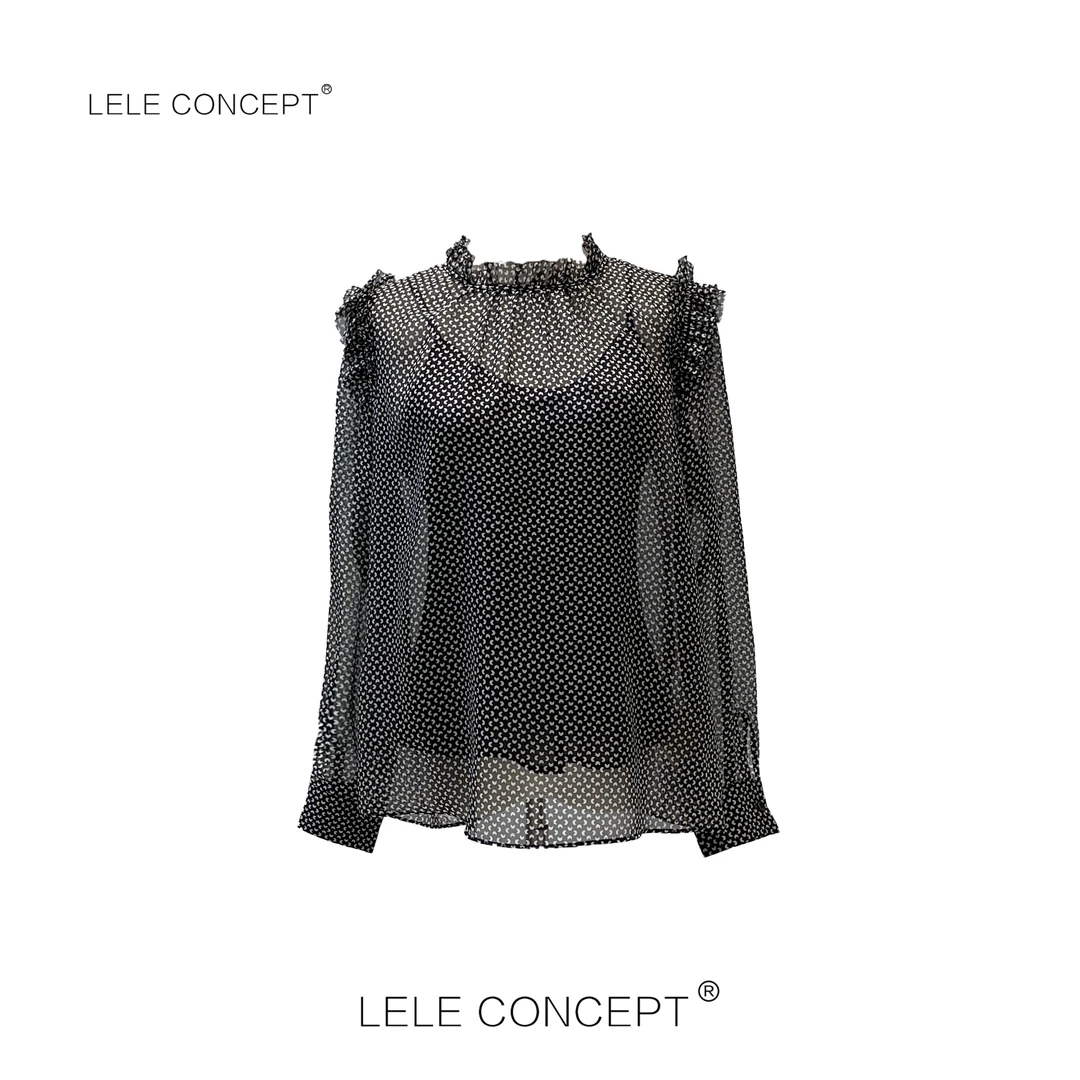 LELE CONCEPT丨月牙半领长袖上衣S0844