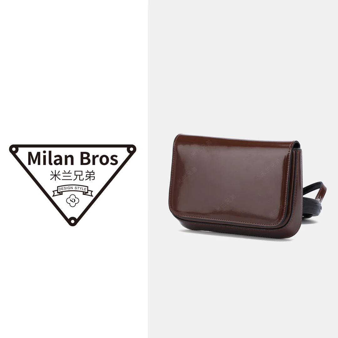 【米兰兄弟】开边珠头层牛皮胸包