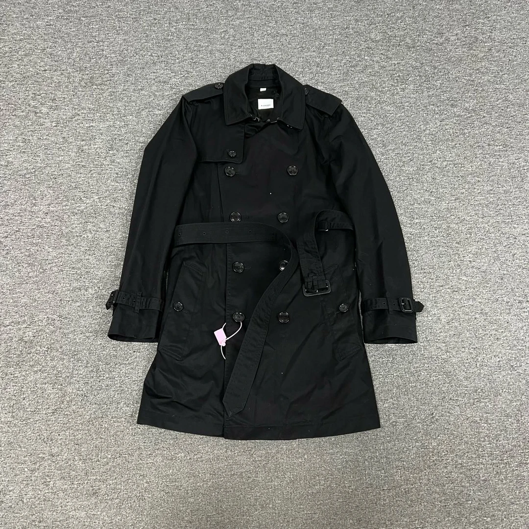 99新 BURBERRY/博柏利 Burberry 黑色风衣44码 白标