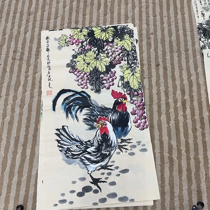 国画花鸟等动物化石