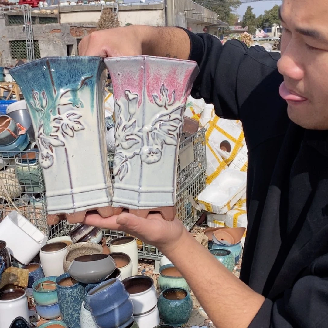 红陶杨杨花盆0205-1032