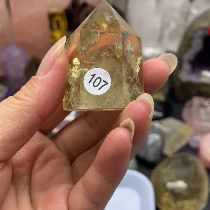 发饰未镶嵌水晶107黄水晶柱子