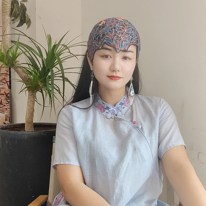扶茶原创设计-民族风老绣发箍帽580