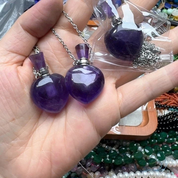 合金玛瑙/玉髓珠宝半成品一个紫水晶香水瓶