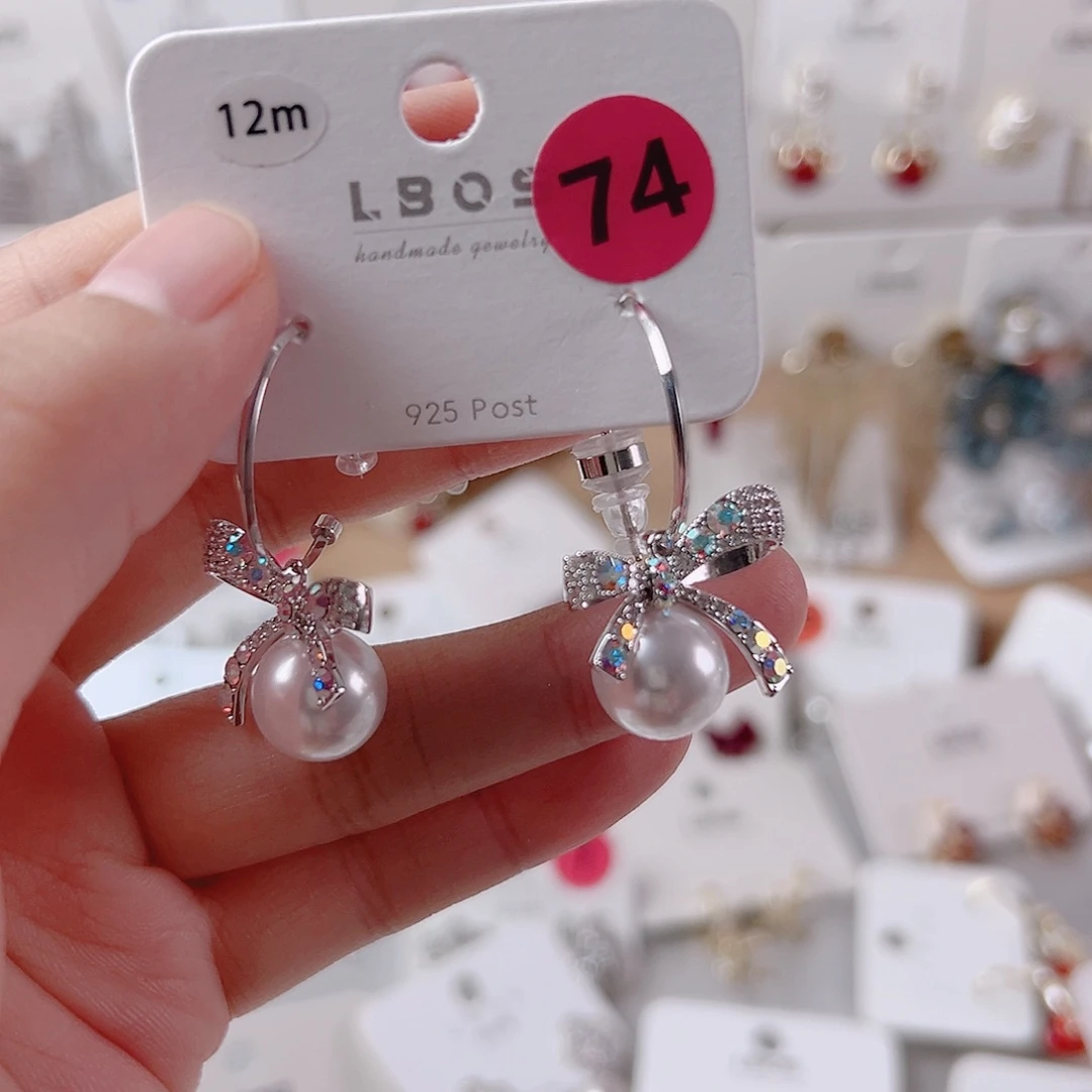 锆石纯铜合金耳环