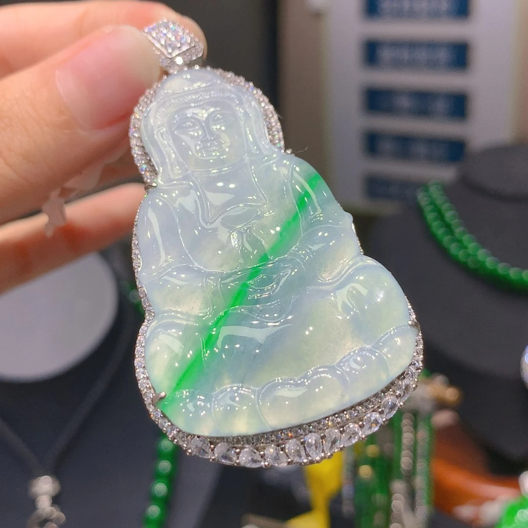 【闪购商品】颈饰银S925镶嵌翡翠5柒姐