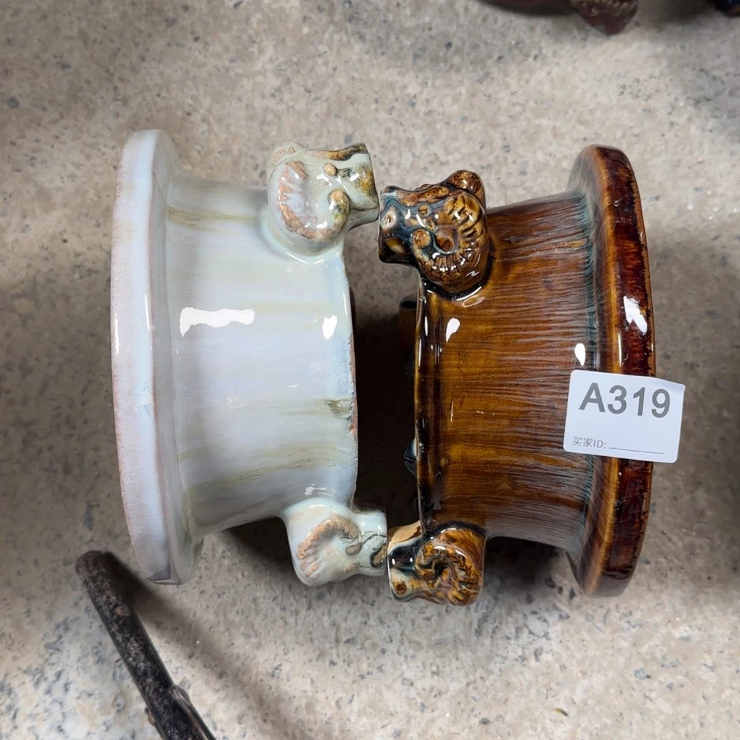 紫砂花盆水****d319     两个