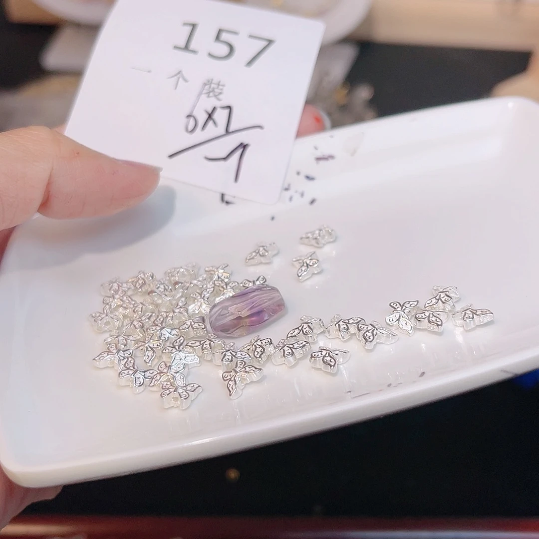 紫晶珠宝半成品银S925镀金镶嵌157