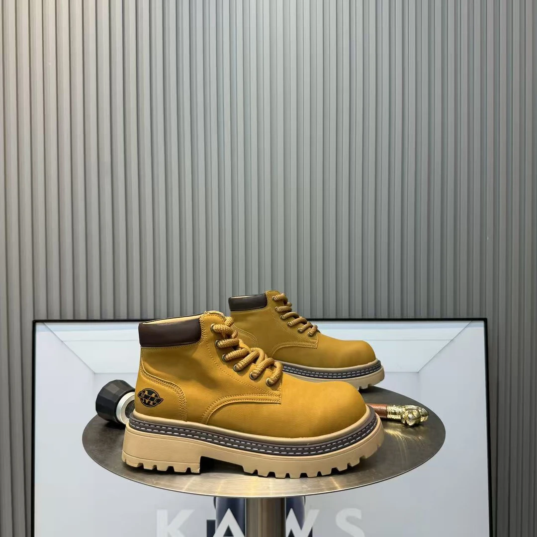 增高马丁靴高帮复古厚款秋冬工装风常规款男鞋靴子