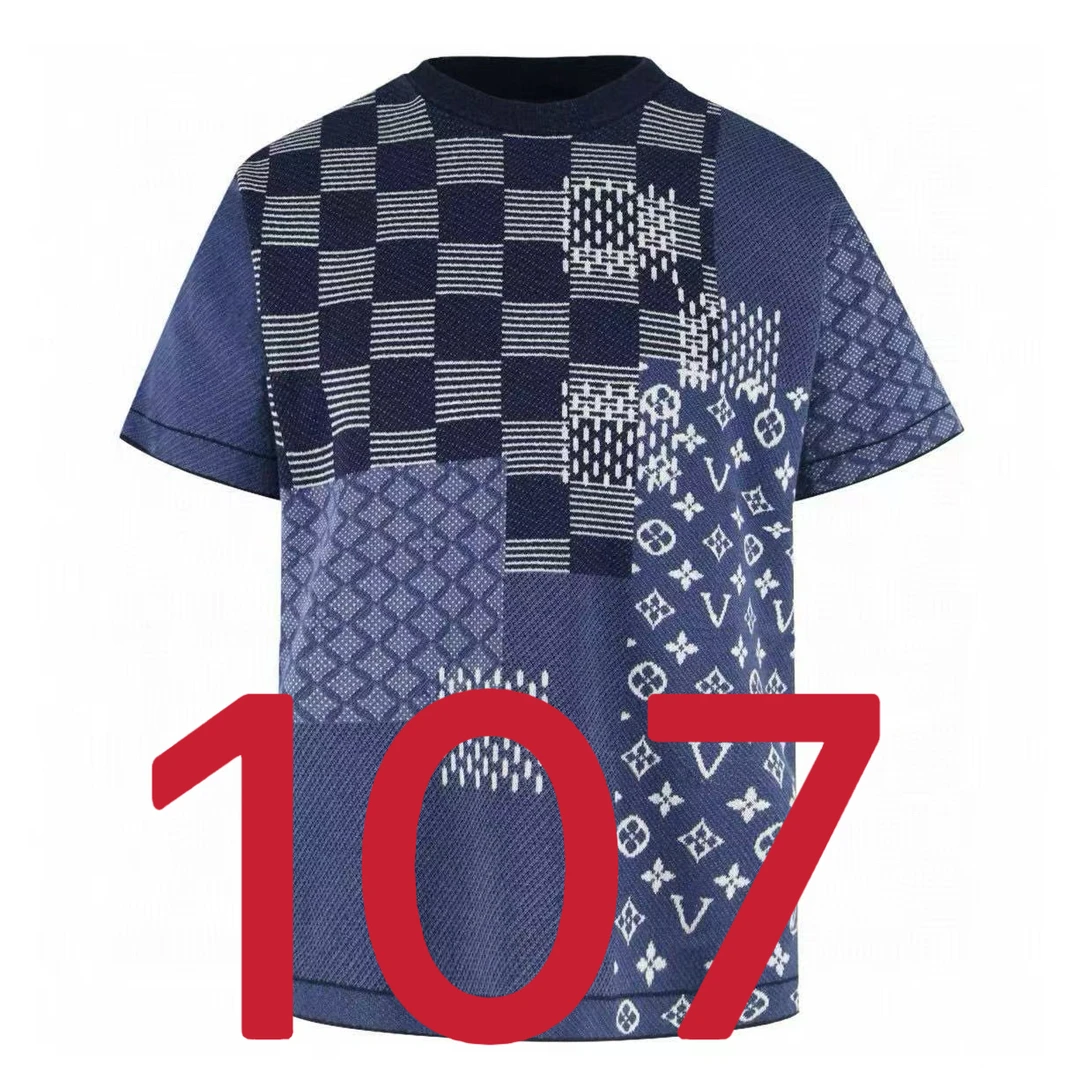 棋盘格针织短袖 107