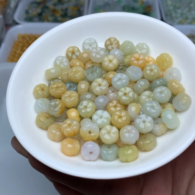 【闪购商品】翡翠手链未镶嵌卡5.6乘8.7冰多宝南瓜25颗