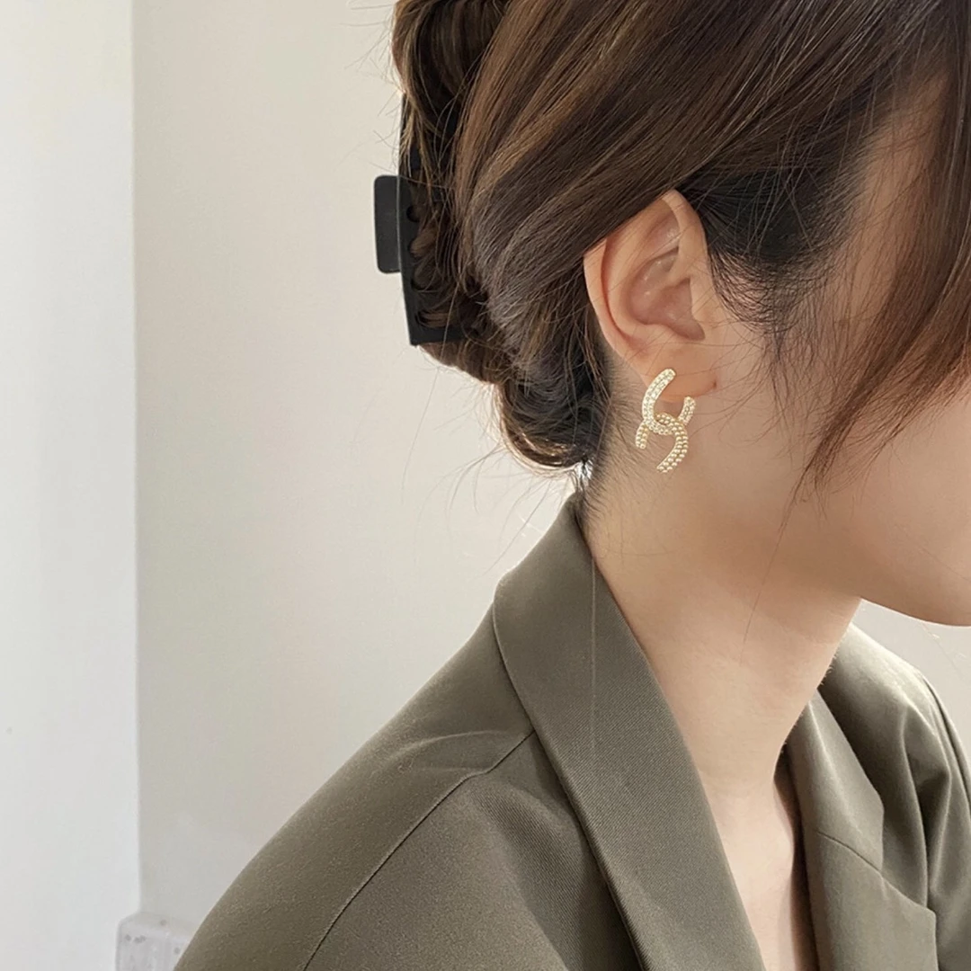 合金耳饰 【韩国高定版】轻奢高级感耳钉精致百搭法式复古个性耳环