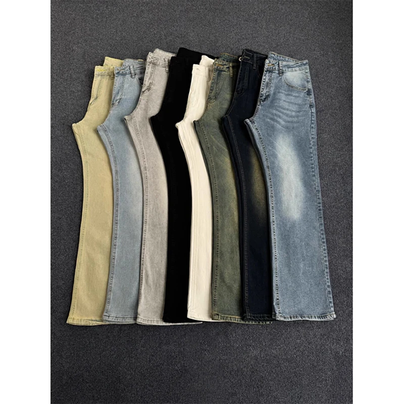 柳叶弯刀cleanfit牛仔裤男款修身显瘦517裤子美式高街直筒微喇裤