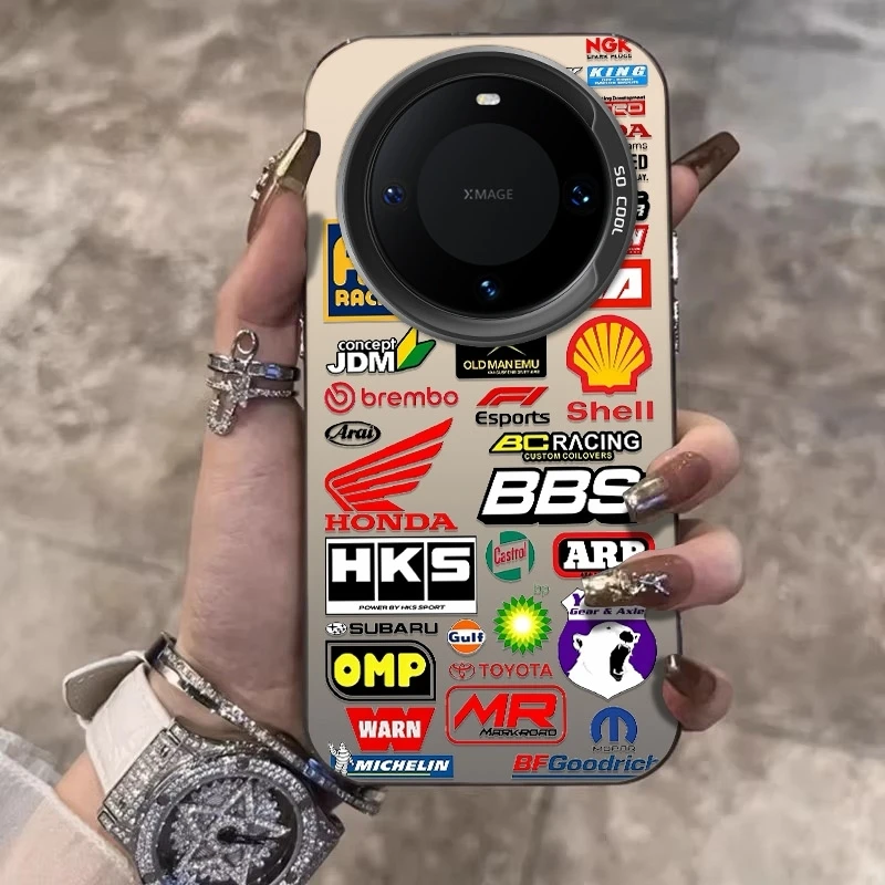 汽车标签适用华为mate70Pro手机壳卡通Pura70创意P60苹果15保护套