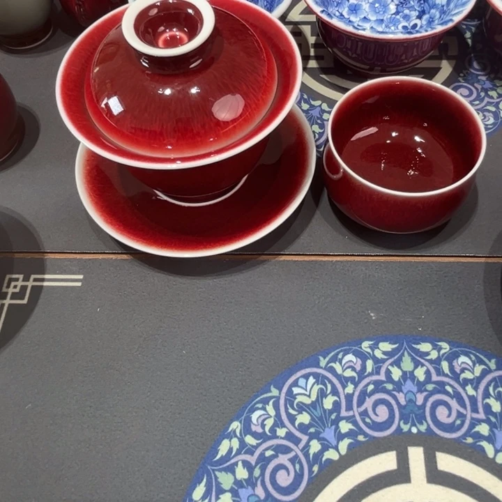 为***活景德镇陶瓷浅行窑盖碗套组福利大漏