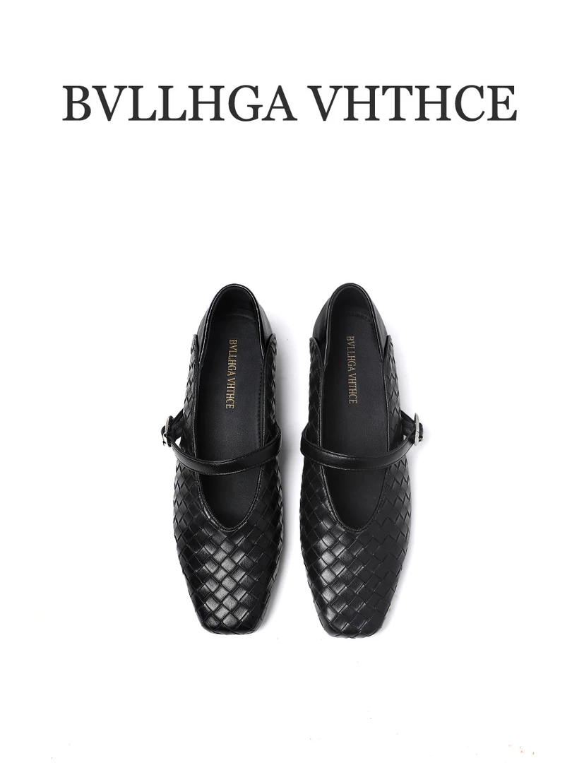 BVLLHGA VHTHCE（芯片） 新款编织胎牛真皮时尚玛丽珍女鞋 26-02BV