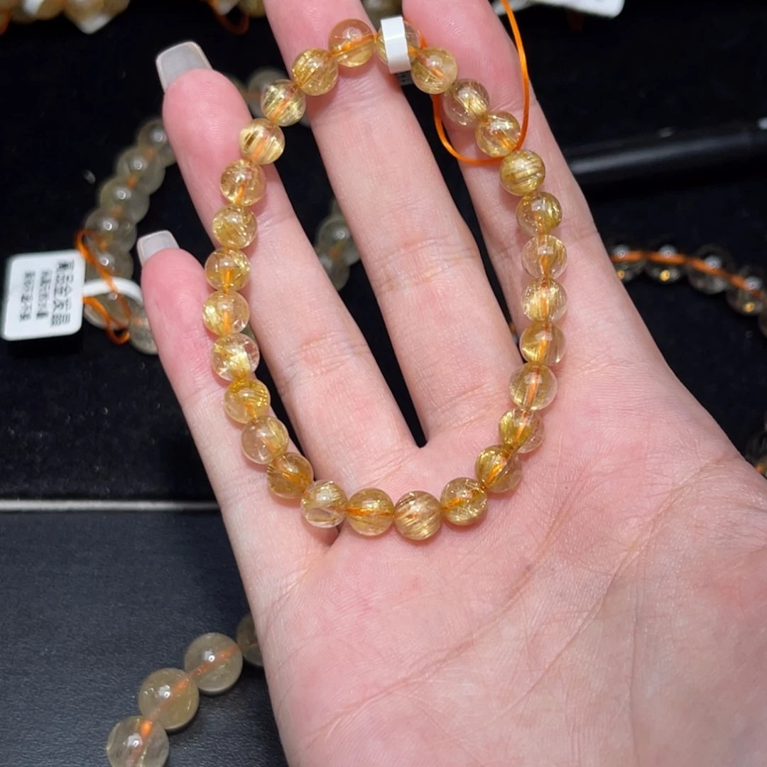 清***丶发晶未镶嵌手链卡6金发晶