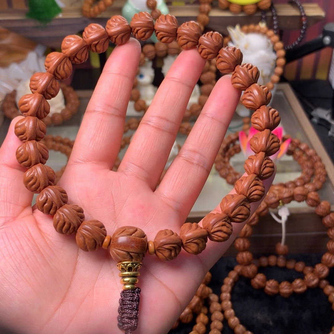 和***善桃核吊坠双脊龙手持新品14