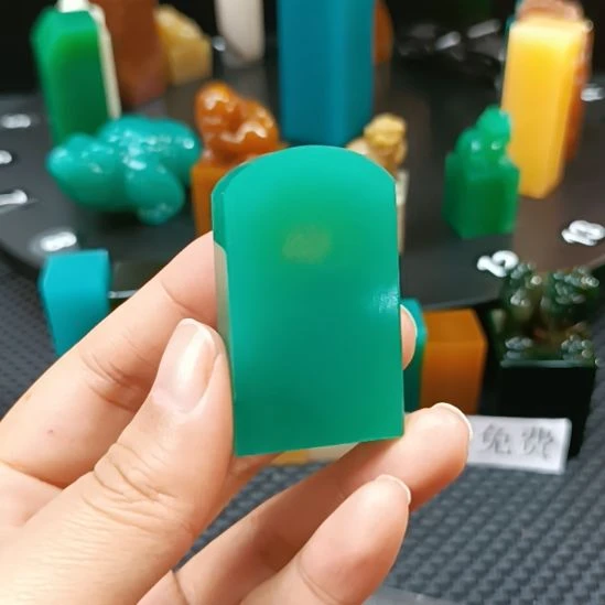 印石寿山石雅安新绿平安无事牌