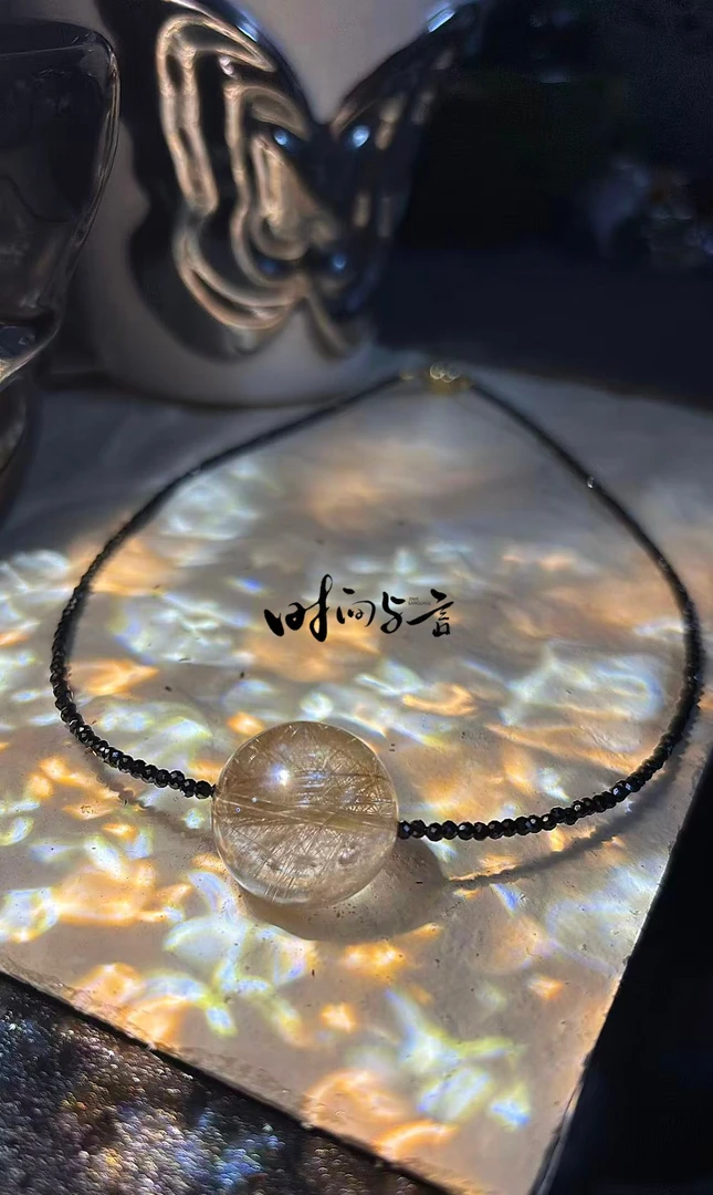 【时间与言】金闪闪 大点位收藏级别金发晶项链