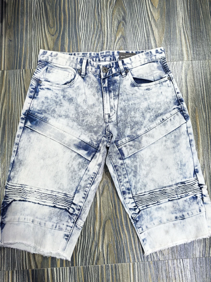 外贸原单扎染弹力牛仔短裤男女休闲同款