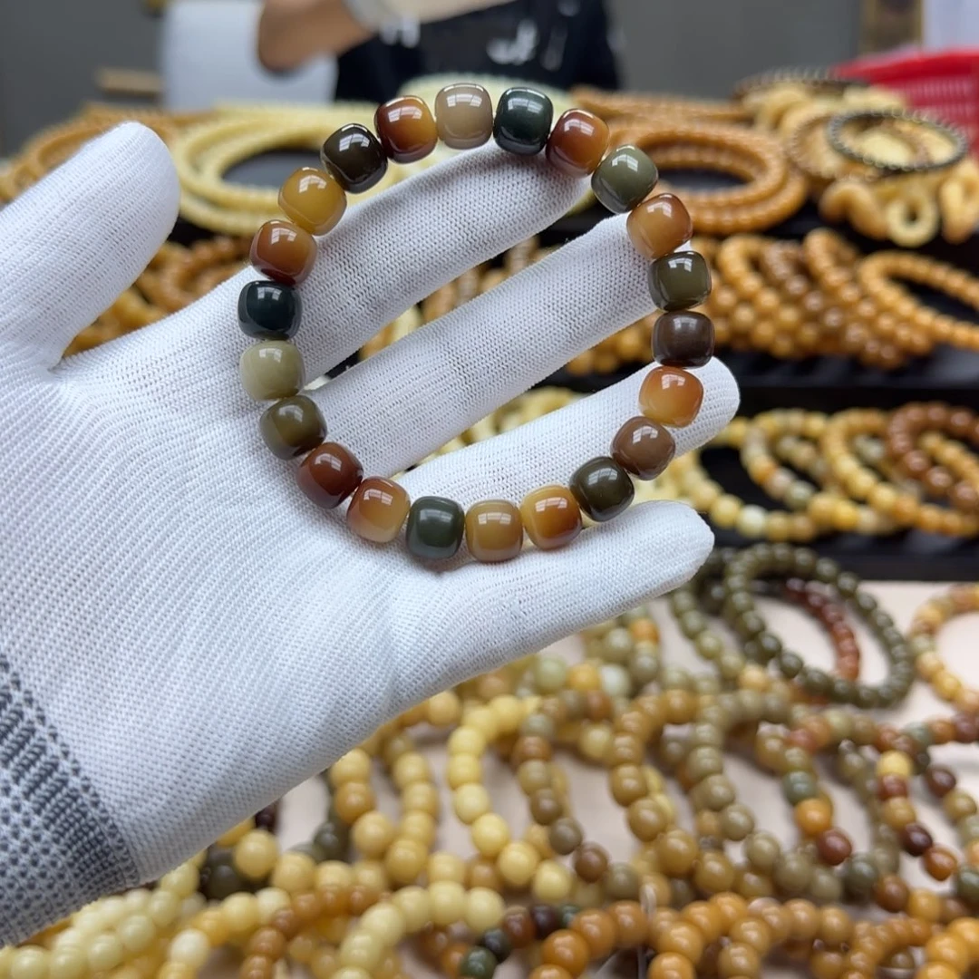 菩提根/象牙果手串10.11 5年 鬼工 重色大花