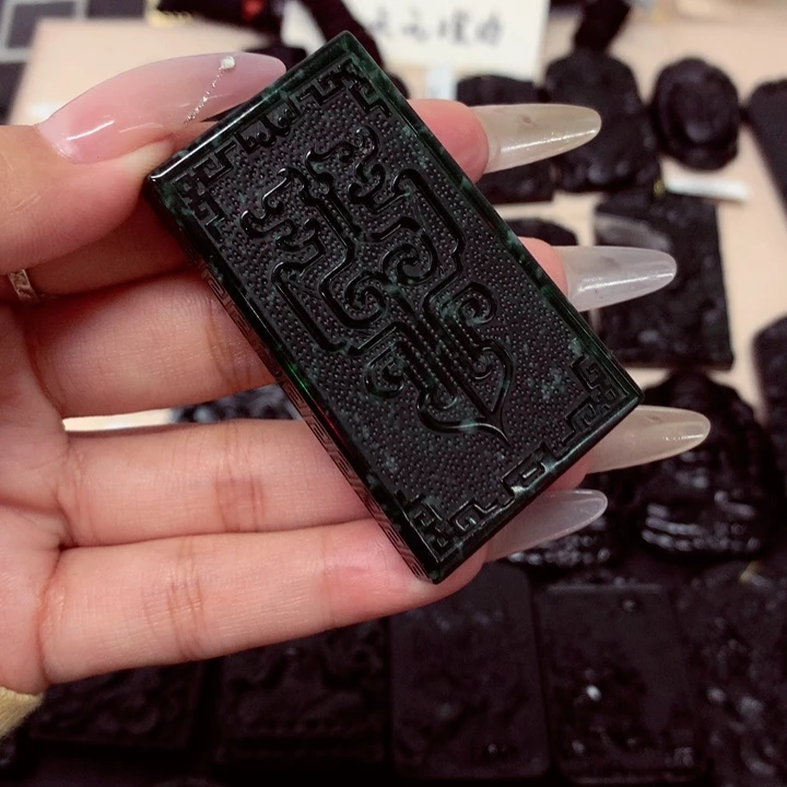吊坠(不含链)未镶嵌翡翠天然a货钢琴黑挂件