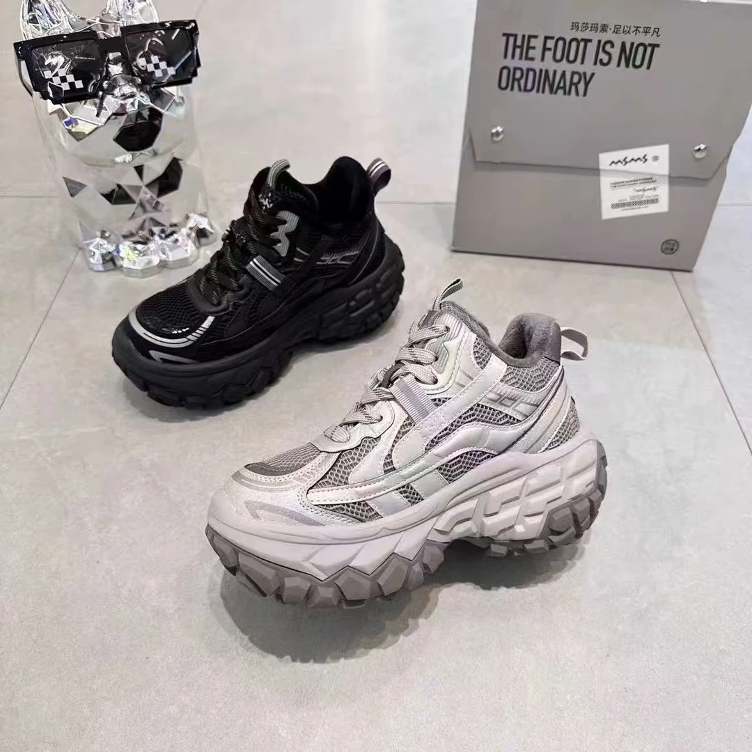 618-506老爹鞋厚底老爹鞋透气黑色休闲老爹棉鞋