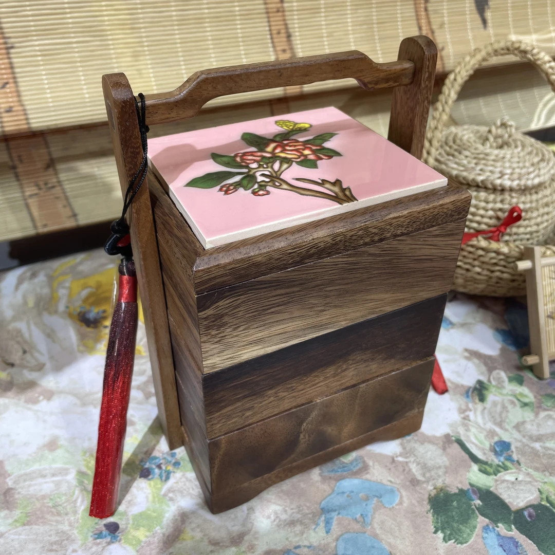 文创礼品中式家用手工制作胡桃木多层茶叶车载新家入住必备家具