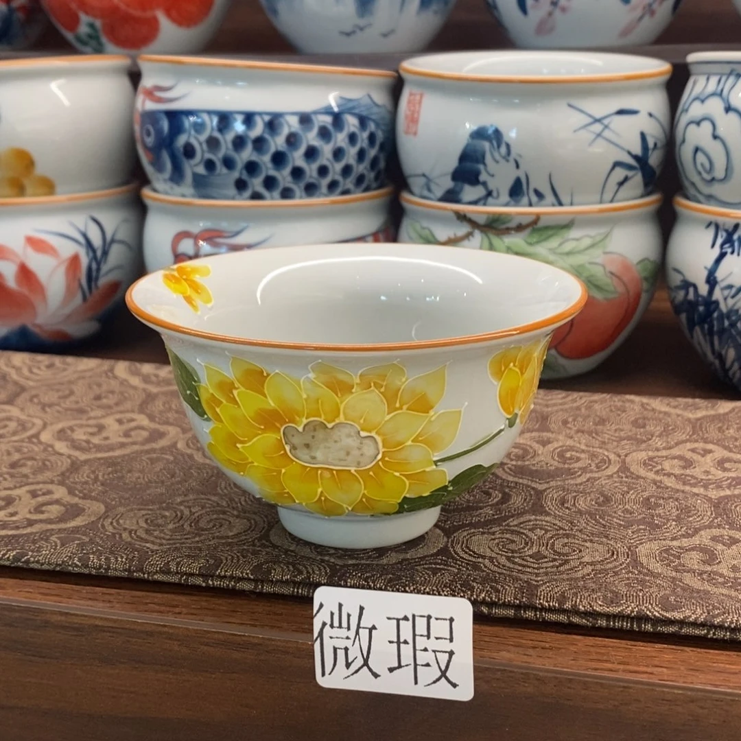 釉下彩老陶泥手工绘制