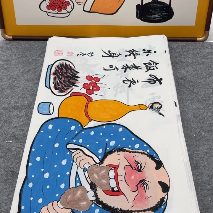 国画手绘禅意画一物一拍