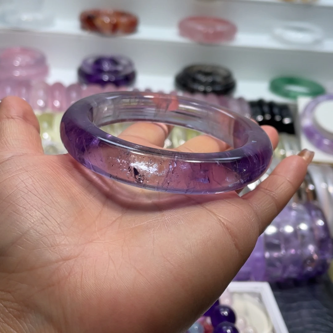 水晶手镯59.5圈口28号未镶嵌