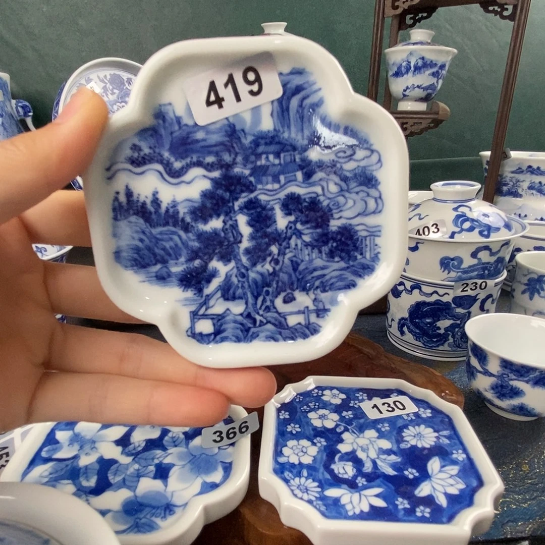 瓷片景德镇手绘青花茶器419
