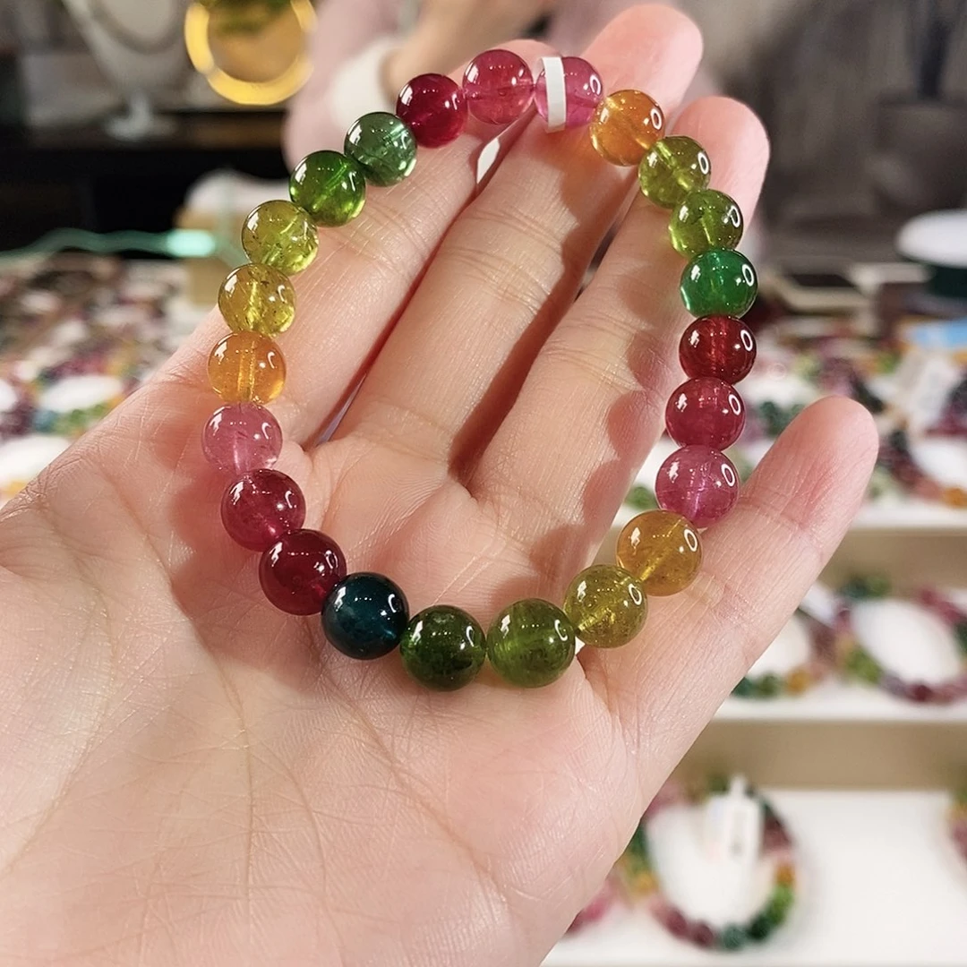 碧玺手串未镶嵌G2402单圈颜色微差