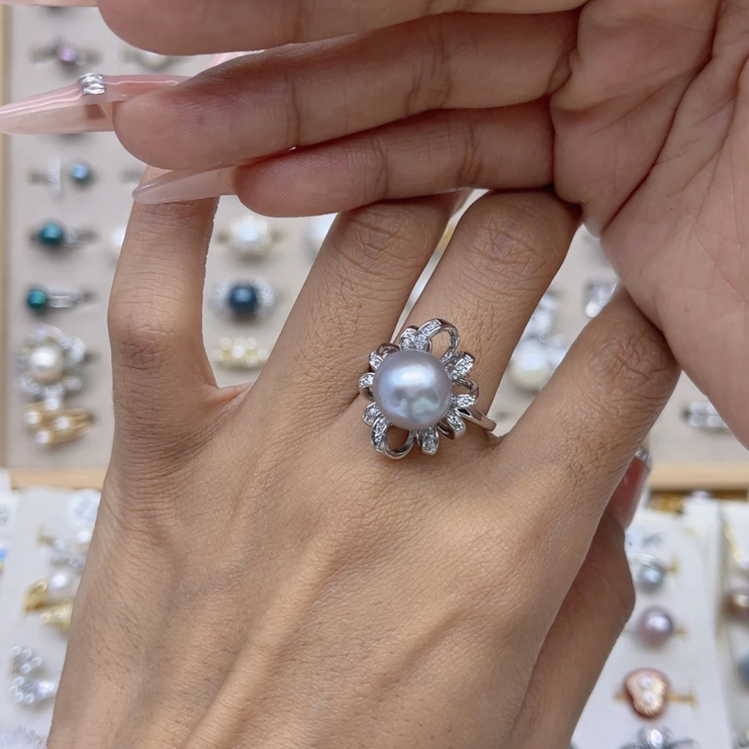 初***。戒指淡水珍珠合金