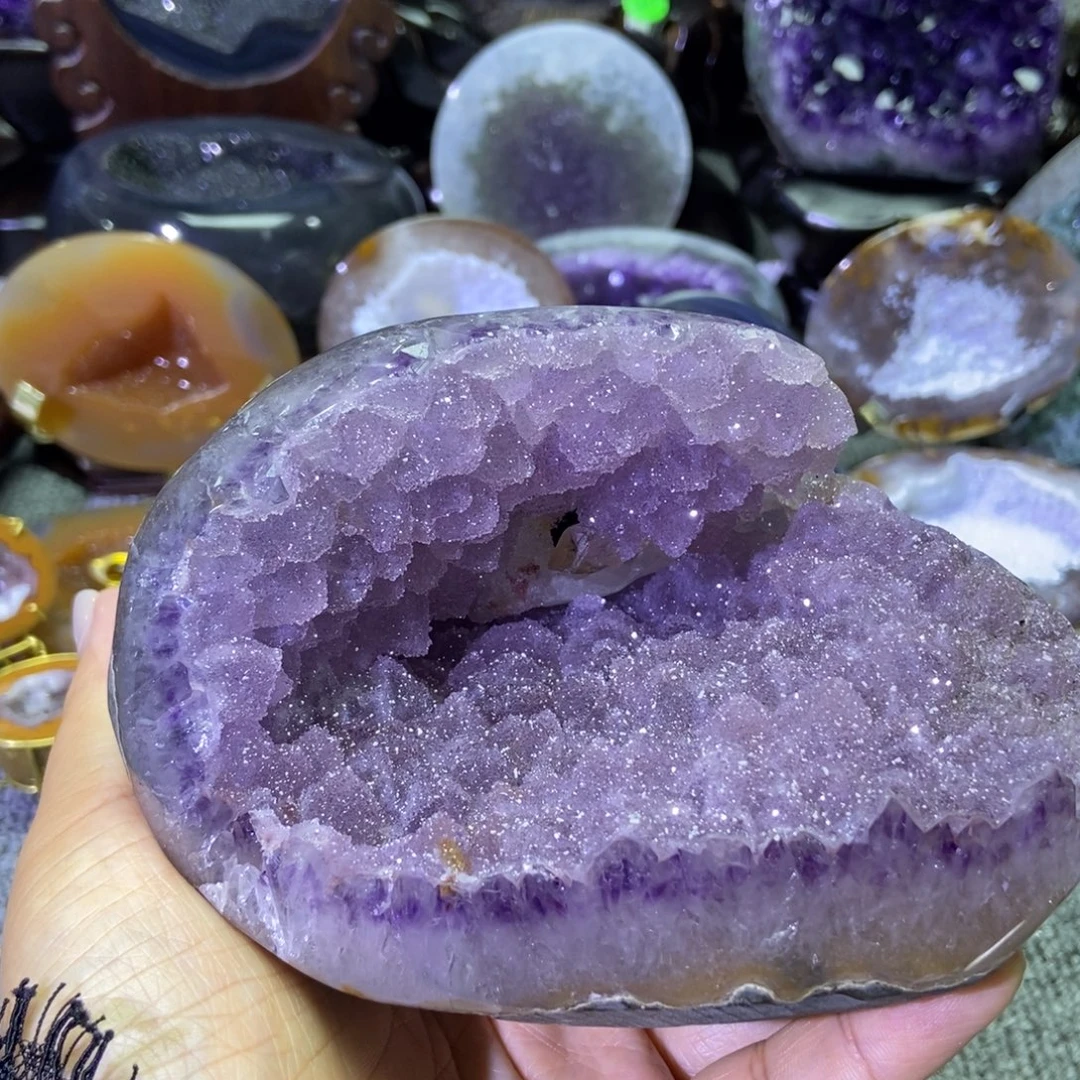 摆件紫晶未镶嵌水晶