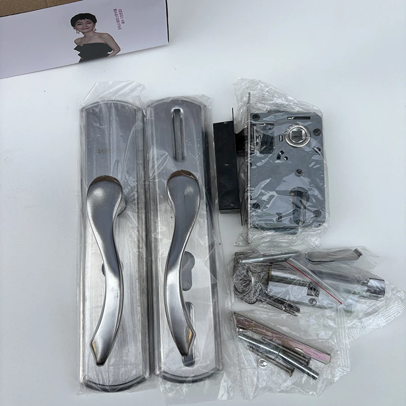 【拍1发5】多功能单面不锈钢加厚铁衬板可调节孔距室内木门锁