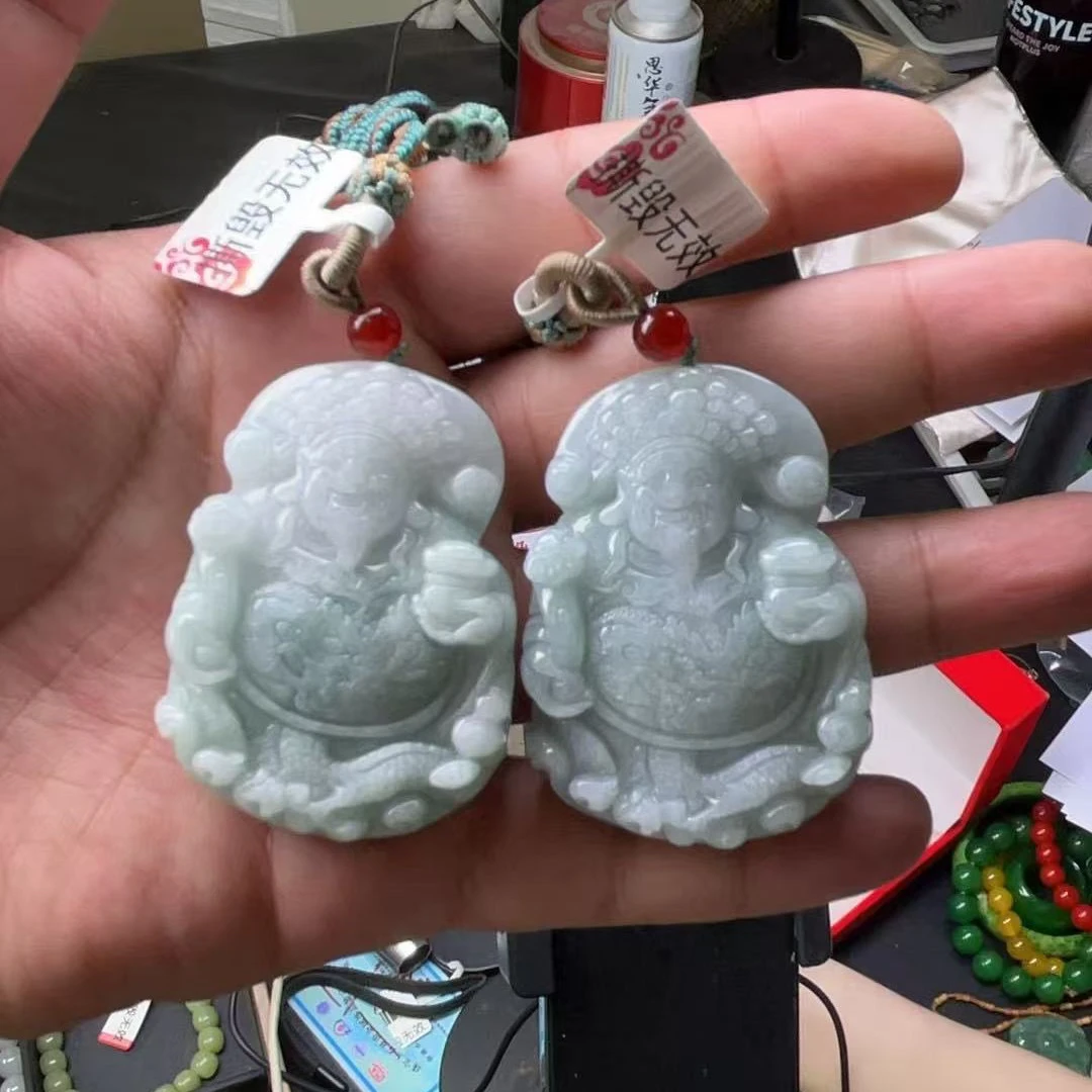 天然翡翠财神吊坠多样性拍一发一