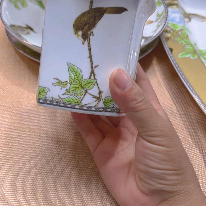 瓷片琴瑟和鸣花篮一个微瑕