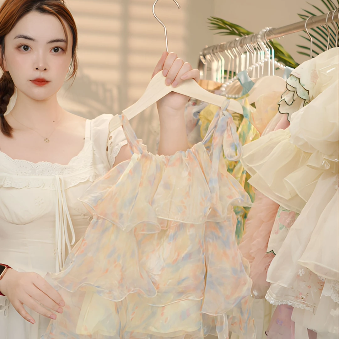 【现货】女童拼接吊带连衣裙2025夏款女孩公主裙立体裙子38632