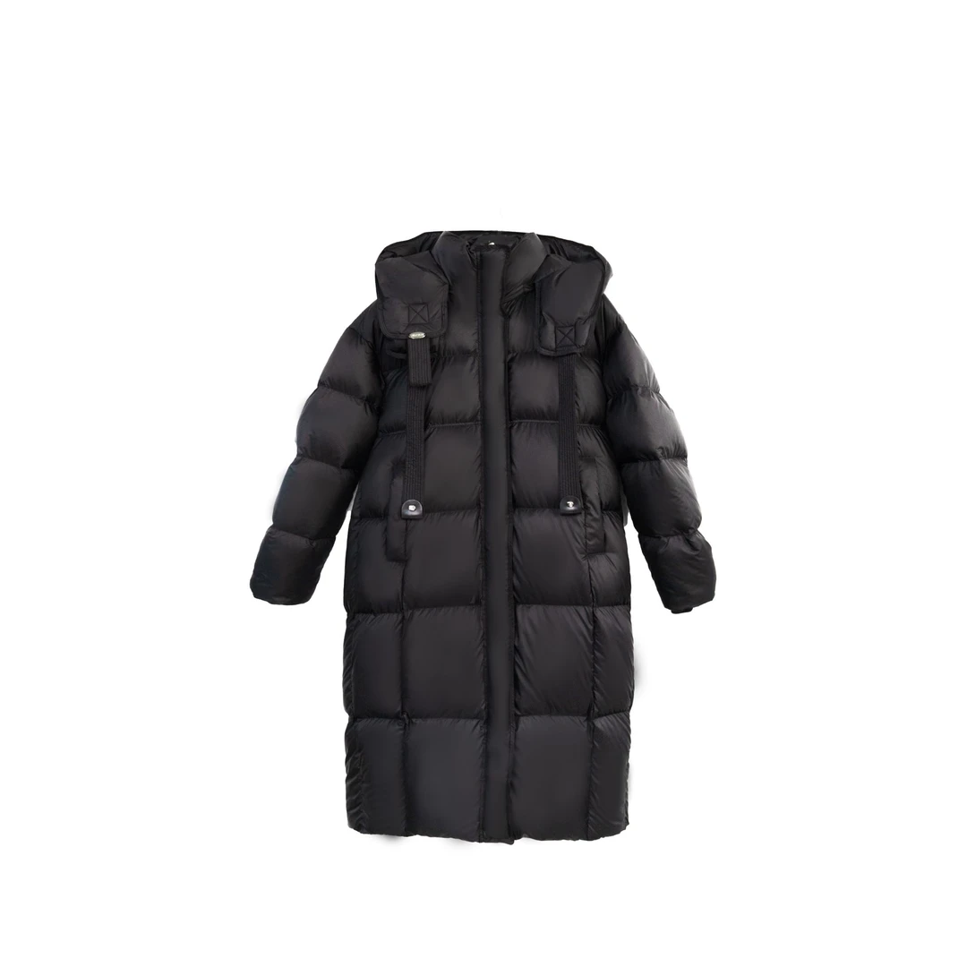 【岳来越好专属】90绒子白鹅绒休闲长款飘带羽绒服百搭89898