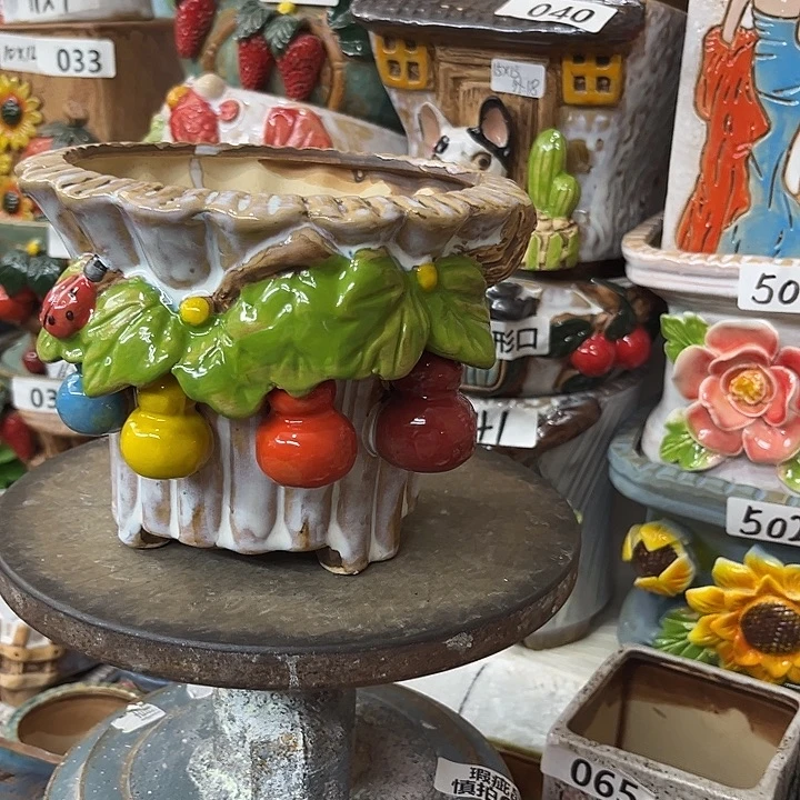 粗陶材质多肉花盆