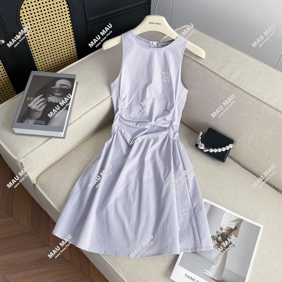 MIUMEN法式高级褶皱收腰显瘦修身连衣裙女MAU1073