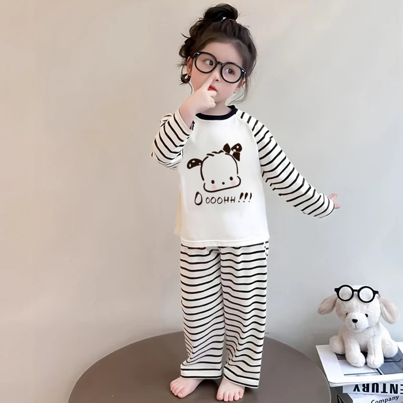春秋季女童睡衣长袖纯棉中大童女孩宝宝家居服可外穿卡通儿童套装