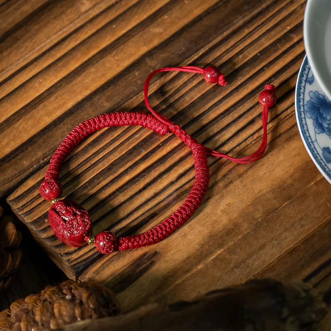 世间臻宝-含辰砂工艺品朱砂八大守护手绳/多样性发/发一件/P6238