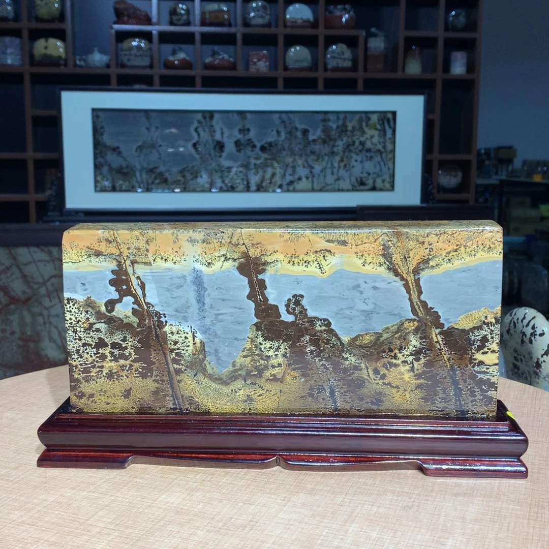 广西国画石摆件，观赏收藏